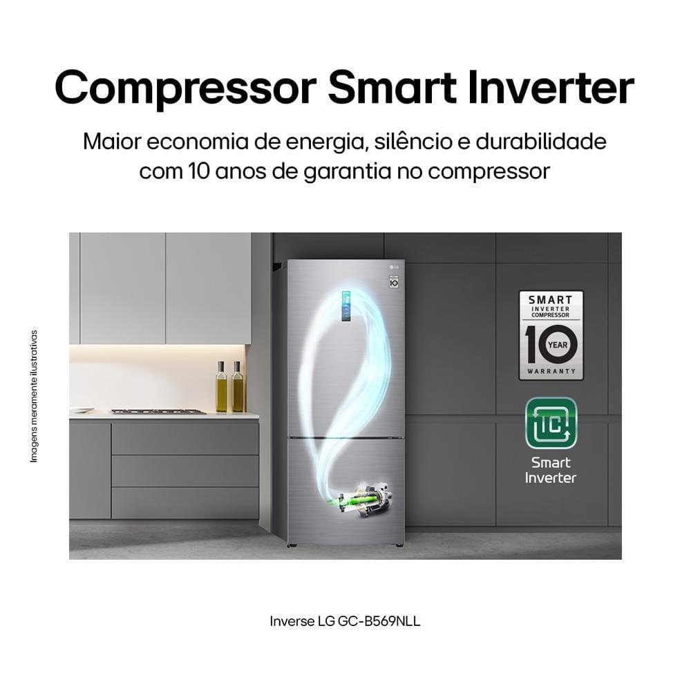 Geladeira LG Frost Free Inverse Conectividade Inteligente Inox Look - 451L - 3