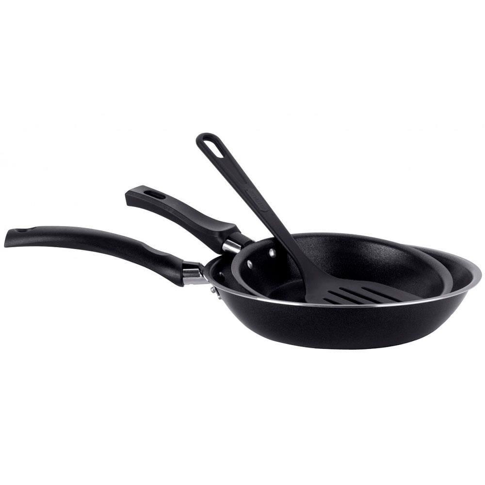 Conjunto de Frigideiras Multiflon Essencial com Revestimento Antiaderente Preta - 2 Peças - 1