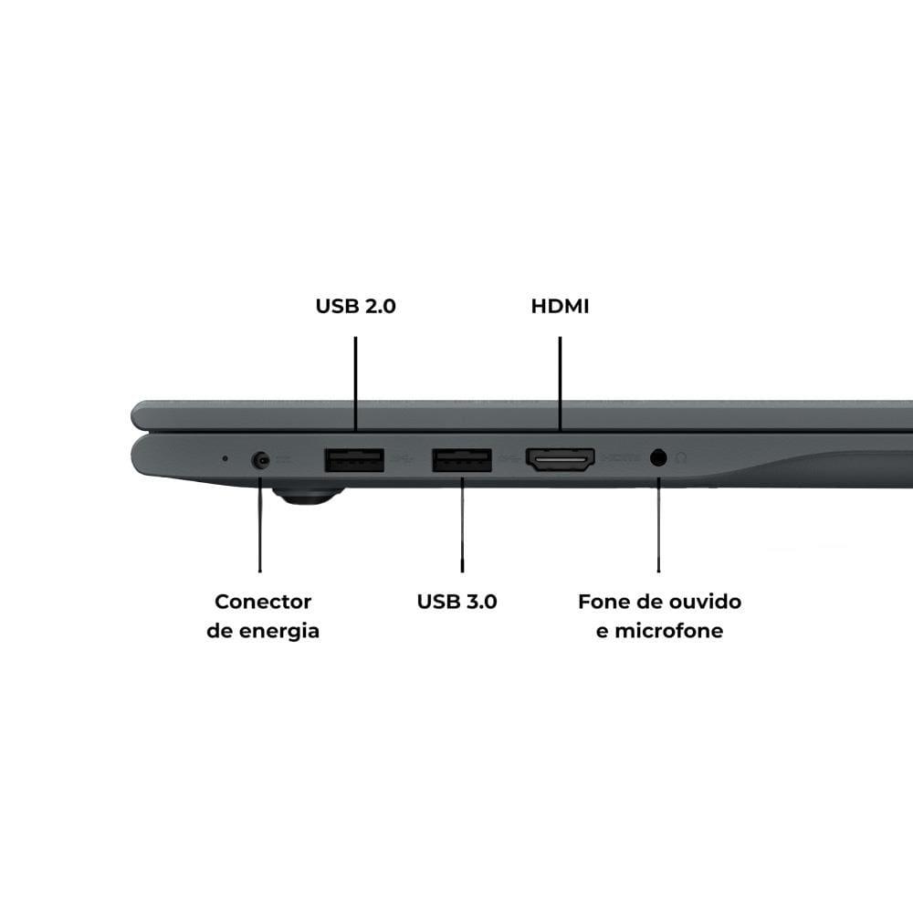 Notebook Positivo Vision Intel Celeron Dual Core 4GB 128GB eMMC Tela HD 14” Windows 11 + Microsoft 365 Personal Válido por 1 Ano - C14 Lumina BAR - 7