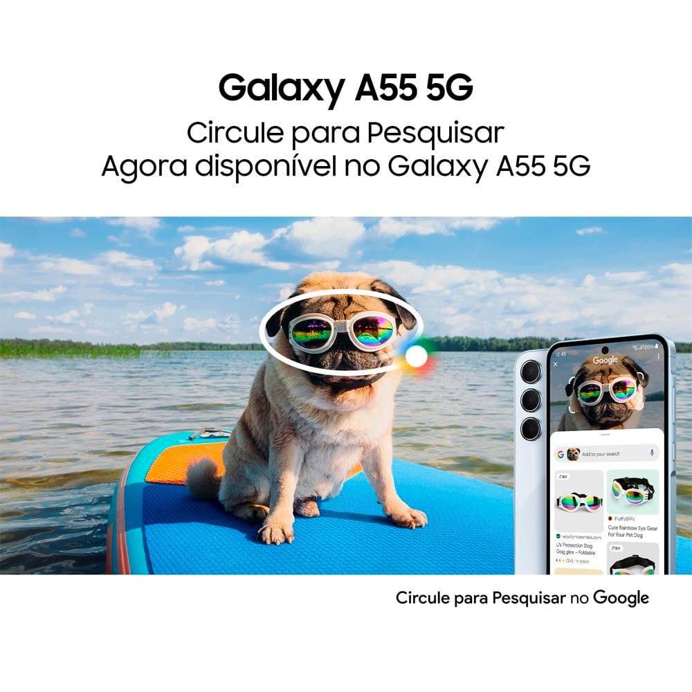 Smartphone Samsung Galaxy A55 5G 128GB 8GB RAM Câmera Tripla Traseira de até 50MP Selfie de 32MP Tela Super AMOLED 6.6" - Azul Escuro - 10