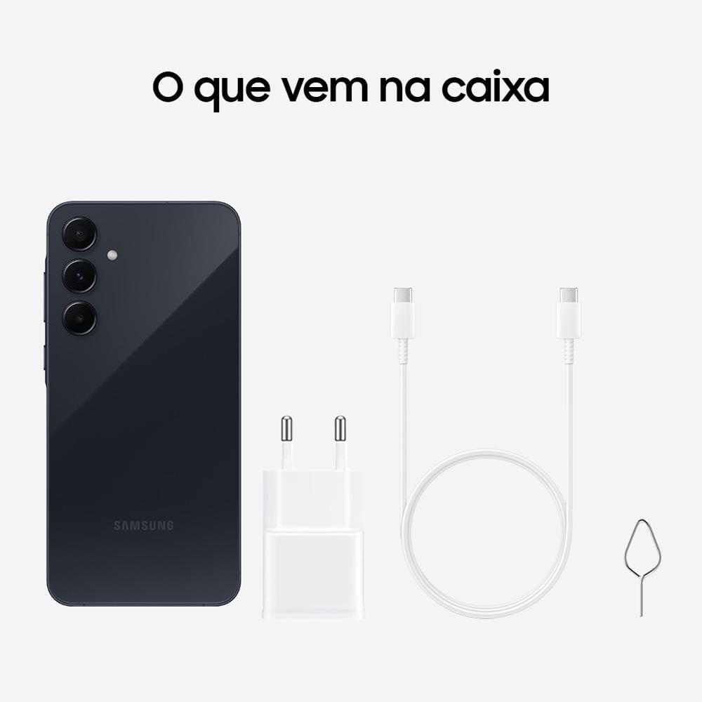 Smartphone Samsung Galaxy A55 5G Azul Escuro 256GB, 8GB RAM, Tela Super AMOLED 6.6", Câmera Tripla Traseira de até 50MP e Selfie de 32MP - 9