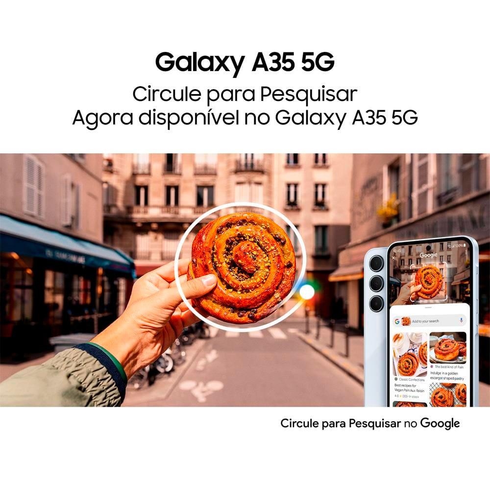 Smartphone Samsung Galaxy A35 5G 256GB Azul Escuro 8GB RAM Câmera Tripla Traseira de até 50MP Selfie de 13MP Tela super AMOLED de 6.6” - 10