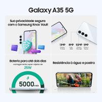 Smartphone Samsung Galaxy A35 5G 256GB Azul Escuro 8GB RAM Câmera Tripla Traseira de até 50MP Selfie de 13MP Tela super AMOLED de 6.6” - 8