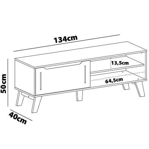 Rack Artely Lotus com 134 cm de Largura, 1 Porta Basculante, Ideal para TV de Até 60” - 8