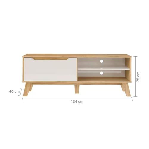 Rack Artely Lotus com 134 cm de Largura, 1 Porta Basculante, Ideal para TV de Até 60” - 9