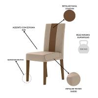 Mesa de Jantar Retangular Poliman Goya com Tampo de Vidro e 6 Cadeiras Revestidas em Suede - 9