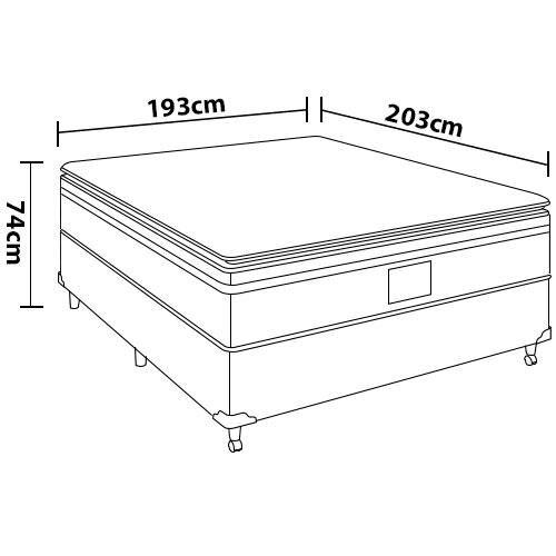 Cama Box King Size Portobel Orion com Molas Ensacadas e Revestimento em Tecido Poliéster 72x193x203cm - Cinza - 3