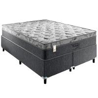 Cama Box King Size Portobel Orion com Molas Ensacadas e Revestimento em Tecido Poliéster 72x193x203cm - Cinza - 1