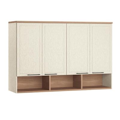 Módulo Ponte 166 Toledo Areia Areia 4 Portas Casal com Maleiro e Fita LED no Tampo Externo com Interruptor– Areia/Wood