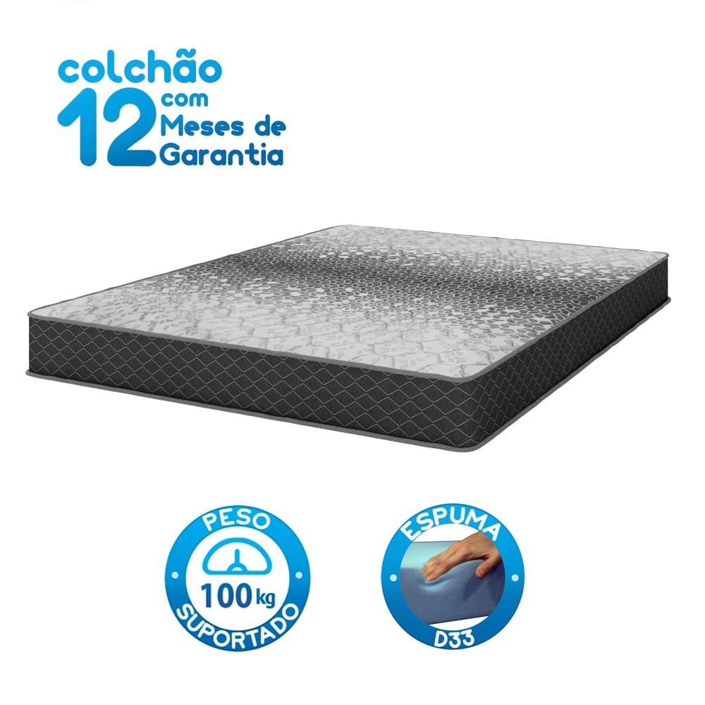Colchão Casal Umaflex Thor em Espuma D33 19 x 138 x 188 cm – Preto/Cinza - 3