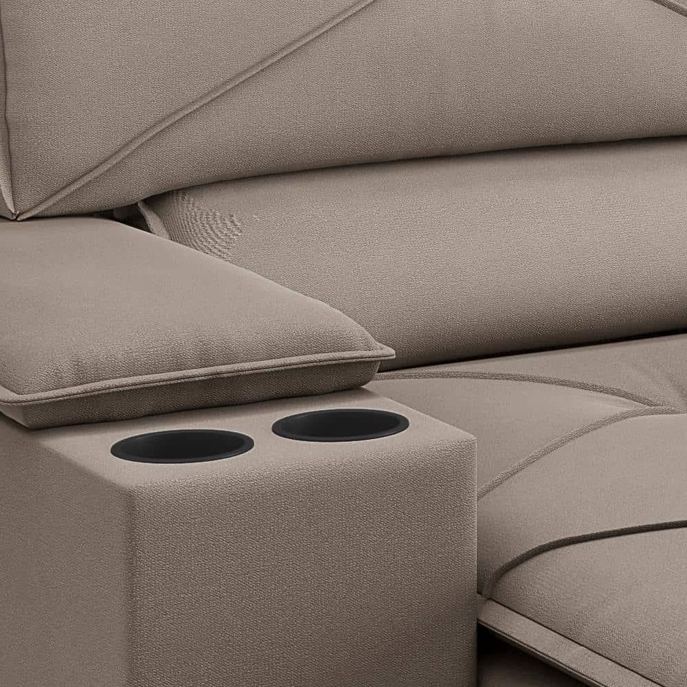 Sofá 2 lugares DDS Next Pop com Assento Retrátil e Encosto Reclinável em Veludo Suede com porta copos - 154cm de Largura - 2
