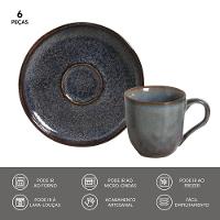 Conjunto de Xícaras de Café com Pires Porto Brasil Bio Titanium 6 peças - 120 ml - 3