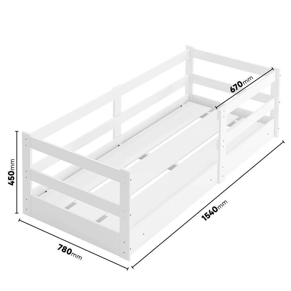 Cama Infantil Barreto Cercadinho Popy com Grade de Proteção - Branco - 3