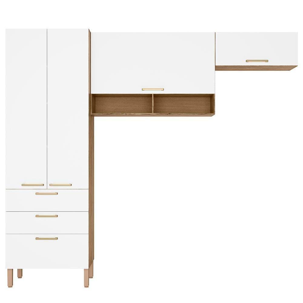 Cozinha Compacta Bartira Veneza com 4 Portas, 3 Gavetas e 4 Prateleiras - 250,8cm de largura - 1