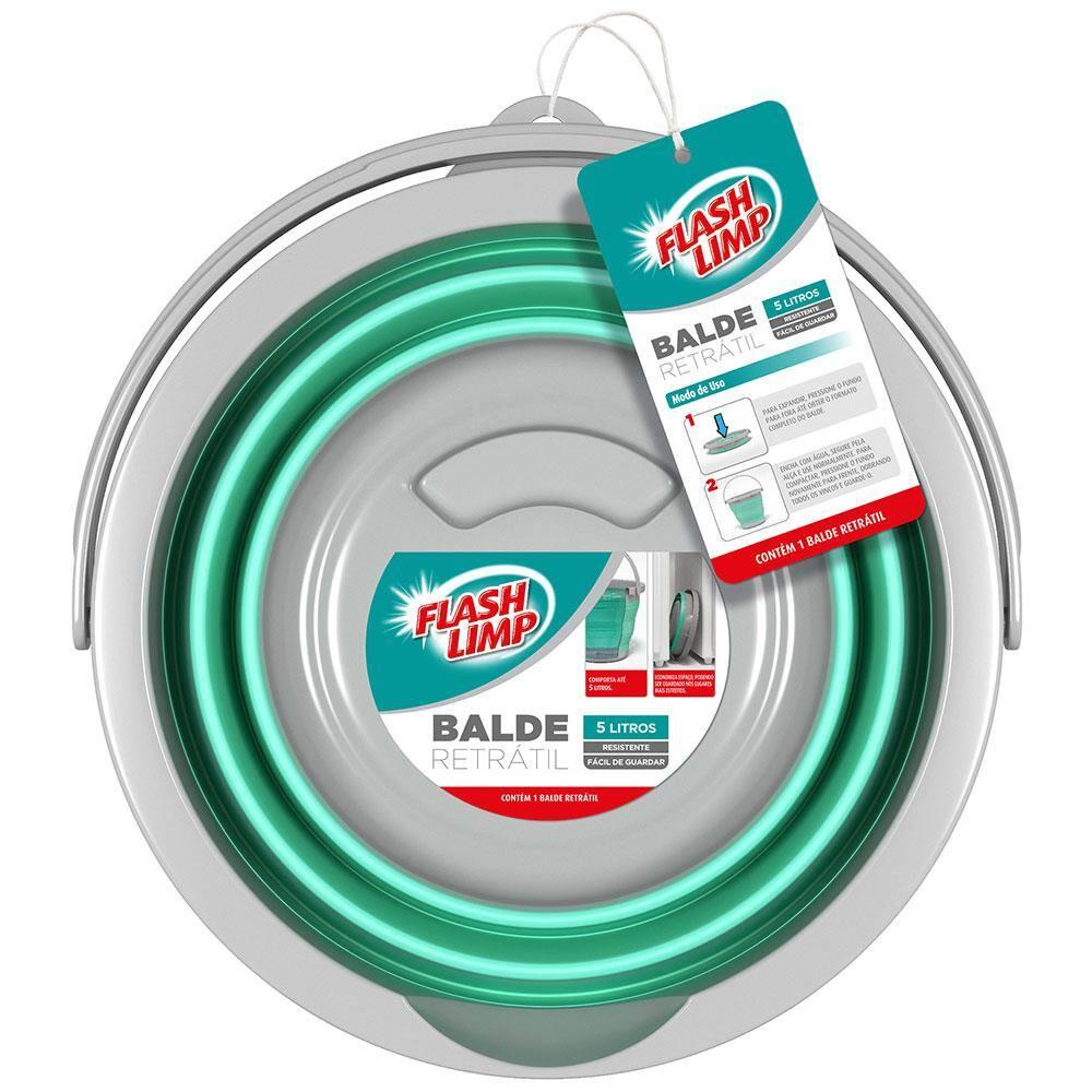 Balde Retrátil FlashLimp 5L - Verde Água - 7