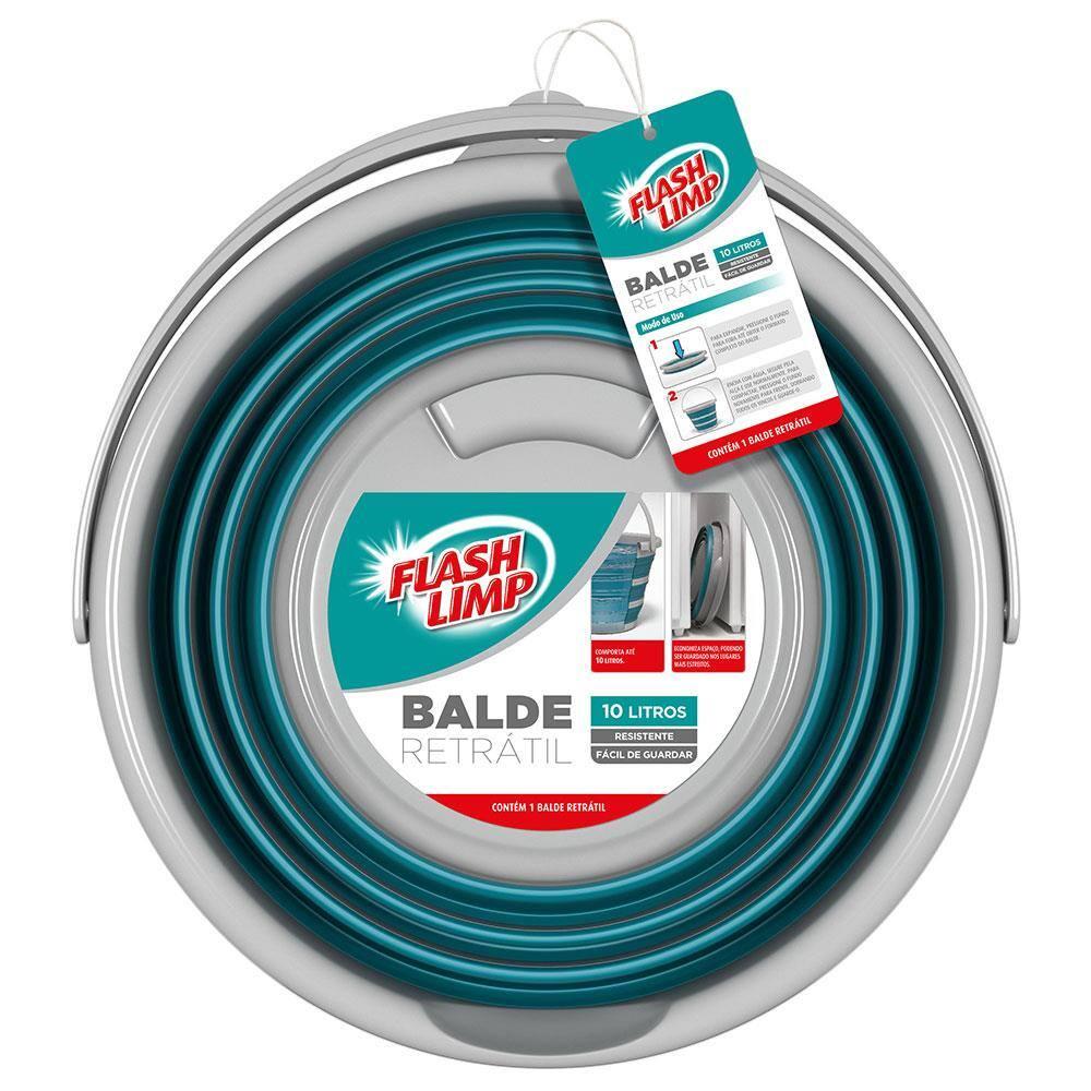 Balde Retrátil FlashLimp 10L - Verde Esmeralda - 7