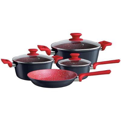 Conjunto de Panelas 4 Peças Euro Colorstone Antiaderente, Tampas de Vidro e Cabos de Baquelite - Titânio