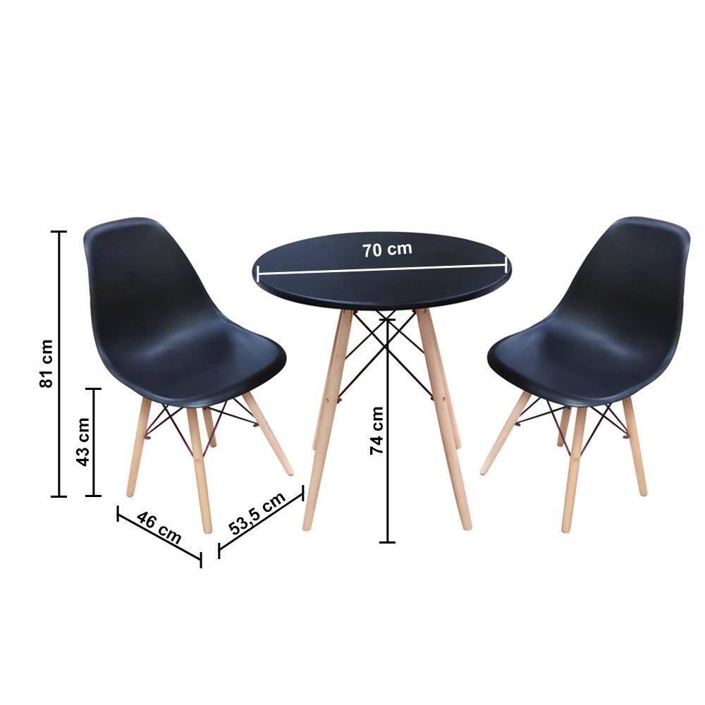 Mesa de Jantar Redonda Eames Seat&Co com 2 Cadeiras - 3