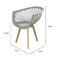 Cadeira de Jantar Web Wood Seat&Co com pés em Madeira - 4