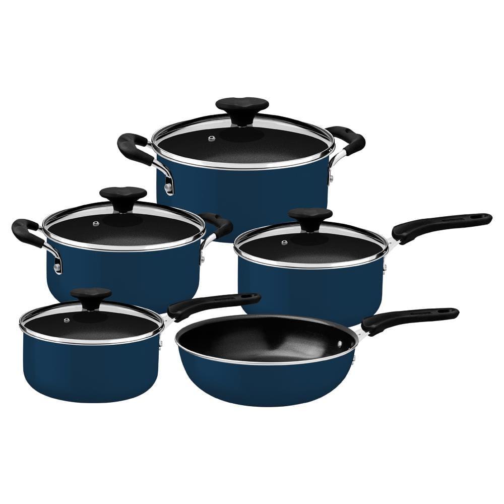 Conjunto de Panelas 5 Peças Tramontina Tunis Antiaderente com Revestimento Cerâmico e Fundo de Indução - Azul - 1