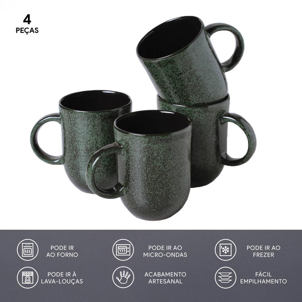 Conjunto de Canecas Porto Brasil Orgânico Greenery Verde 4 peças - 273 ml - 5