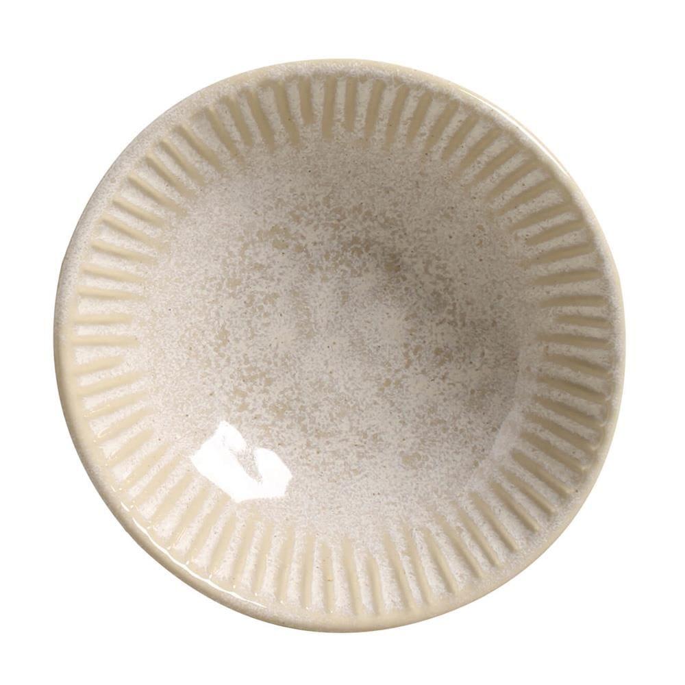 Conjunto de Cumbucas Porto Brasil Cerâmica Linhas Latte Bege 6 peças – 370 ml - 2