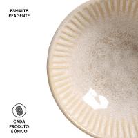 Conjunto de Cumbucas Porto Brasil Cerâmica Linhas Latte Bege 6 peças – 370 ml - 6