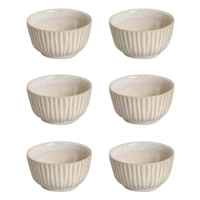 Conjunto de Ramequim Porto Brasil Linhas Latte com 6 Peças 170 ml - Bege