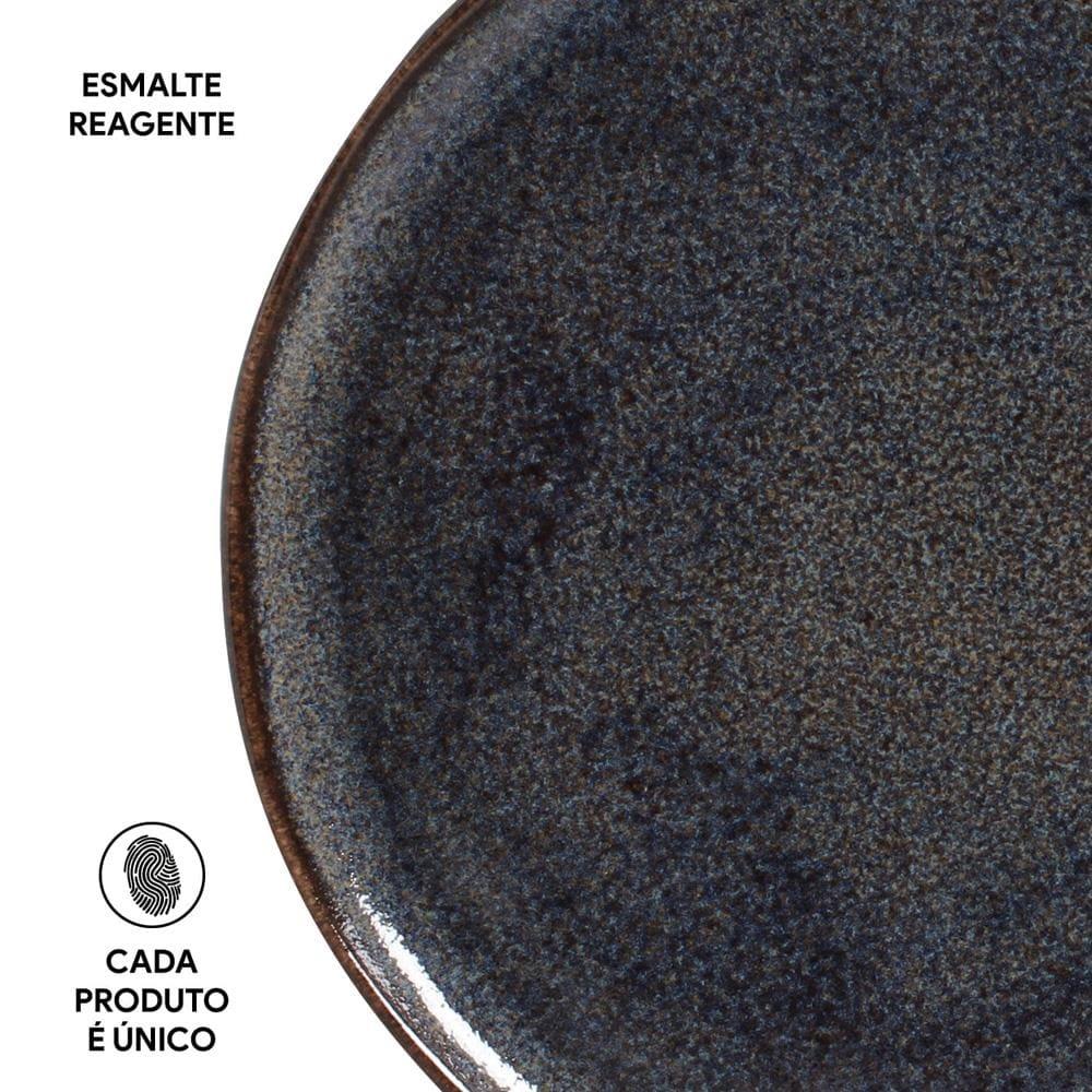 Conjunto de Pratos Rasos Porto Brasil Bio Titanium com 6 Peças - Azul - 6