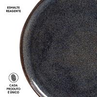 Conjunto de Pratos Rasos Porto Brasil Bio Titanium com 6 Peças - Azul - 6