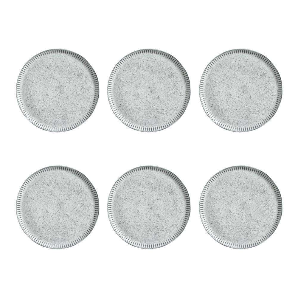 Conjunto de Pratos Rasos Porto Brasil Linhas Echo com 6 Peças - Branco - 1