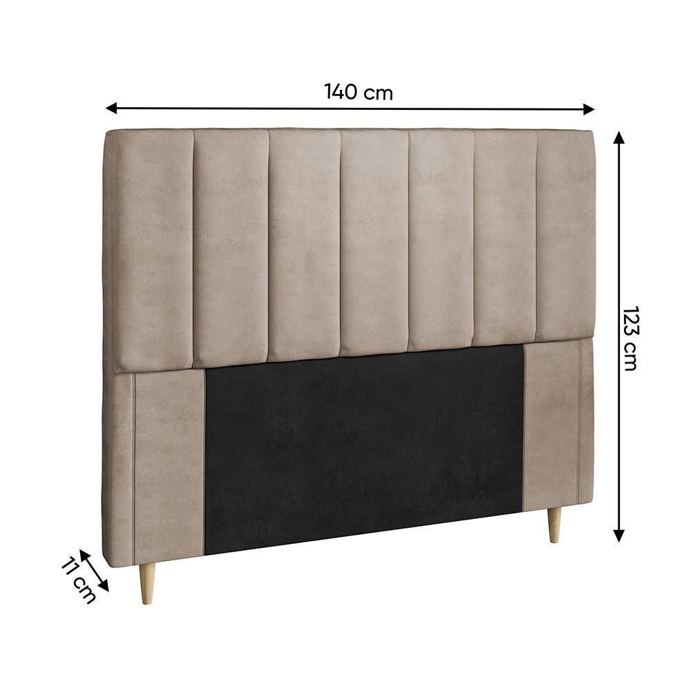 Cabeceira para Cama Box Casal Dobuê Veneza com Revestimento em Veludo - 3
