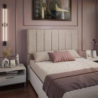 Cabeceira para Cama Box Casal Dobuê Veneza com Revestimento em Veludo - 1