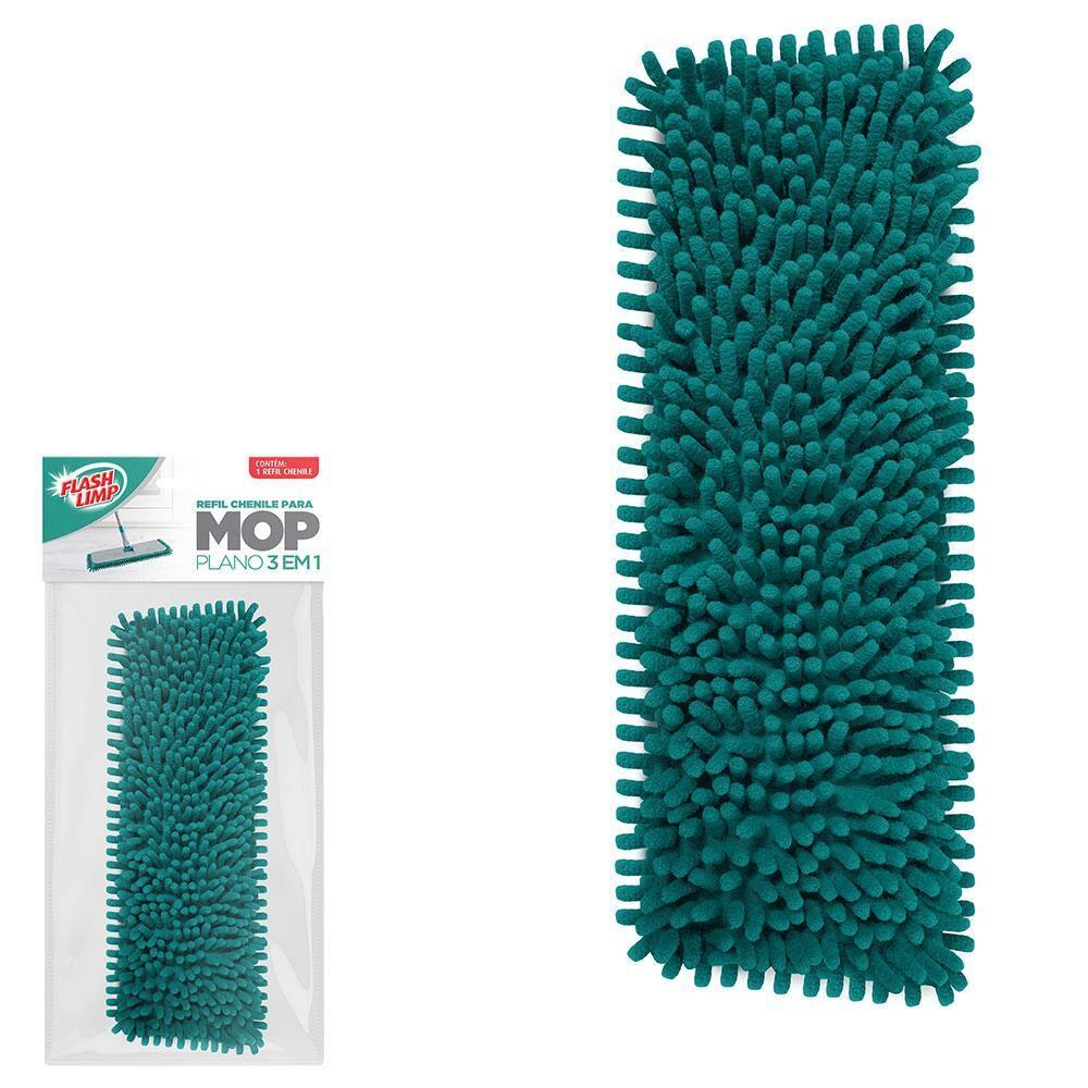 Refil para Mop FlashLimp Chenile Plano 3 em 1 - Verde - 2