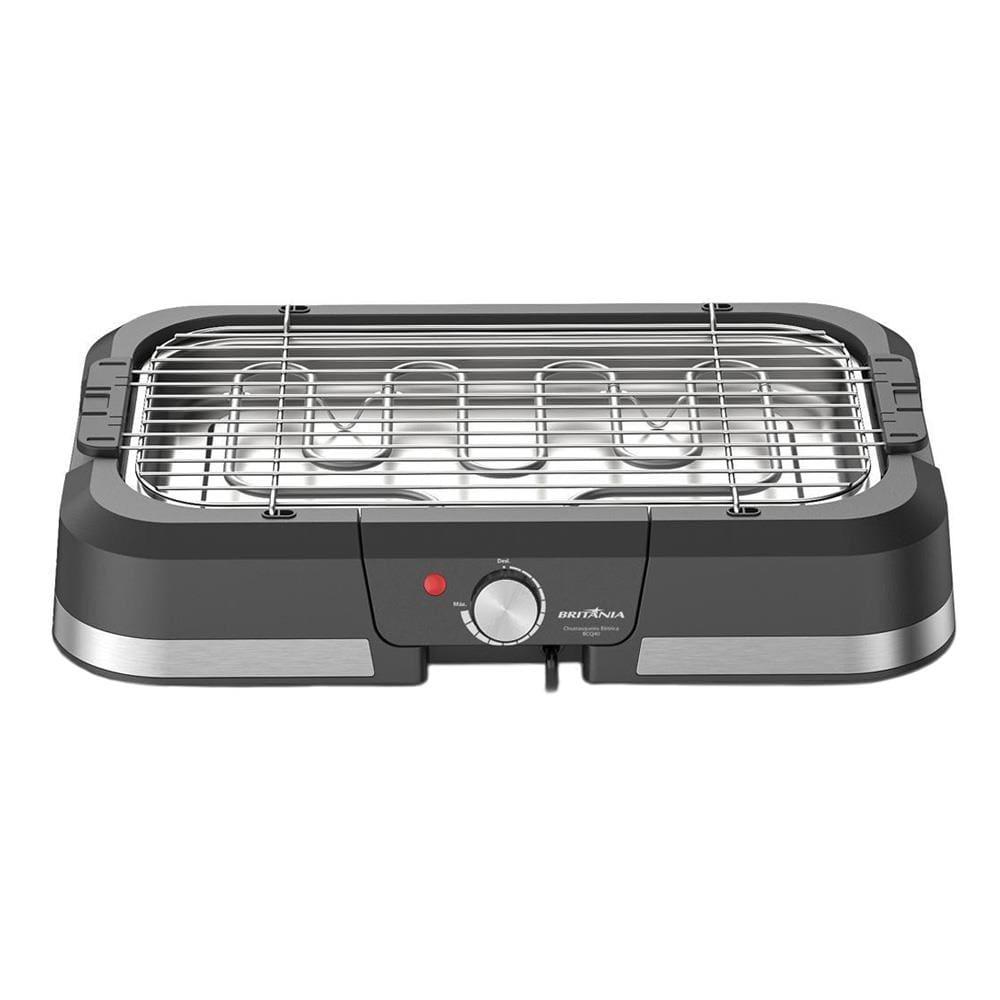 Churrasqueira Elétrica Britânia BCQ40 com Seletor de Temperatura e Revestimento Antiaderente – Preta e Inox - 1