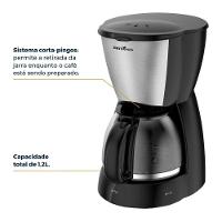 Cafeteira Elétrica Britânia BCF32A 30 xícaras - Preto e Inox - 7