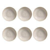 Conjunto de Pratos Fundos Porto Brasil Linhas Latte com 6 Peças - Bege - 1