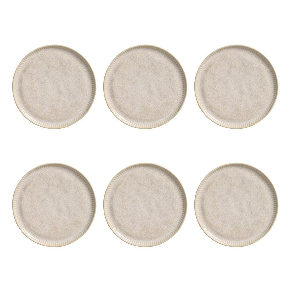 Conjunto de Pratos de Sobremesa Porto Brasil Linhas Latte com 6 peças - Bege - 1