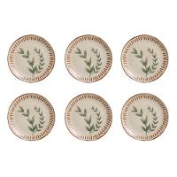 Conjunto de Pratos de Sobremesa Porto Brasil Coup Stone Magari com 6 peças - Estampado - 1