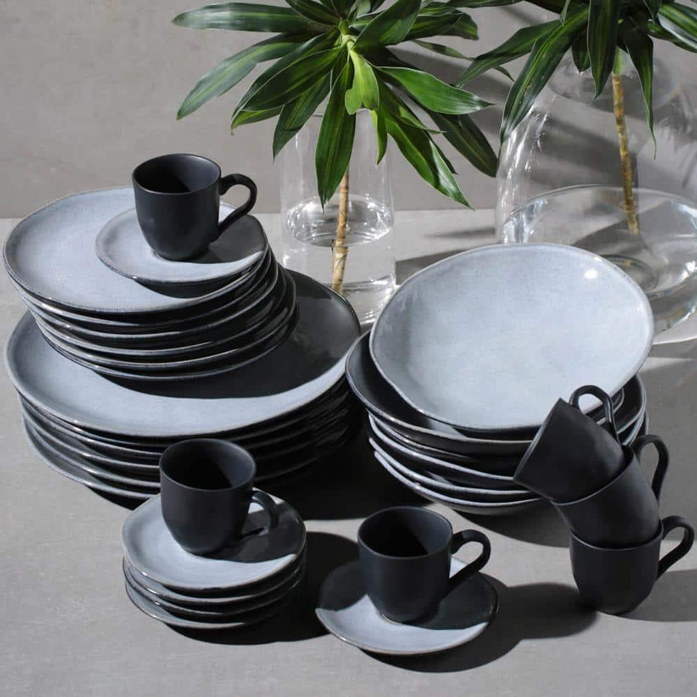 Conjunto de Pratos de Sobremesa Porto Brasil Orgânico Concreto com 6 peças - Cinza - 7