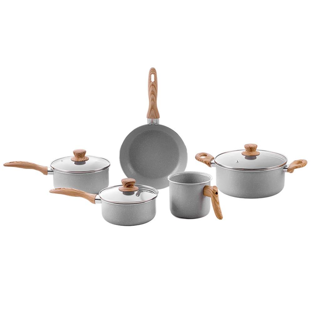 Conjunto de Panelas 5 Peças Brinox Life Easy com Antiaderente Cerâmico - Cinza - 1