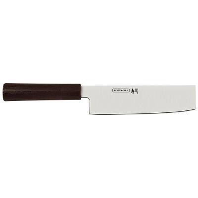 Faca 7" Nakiri Tramontina Sushi Silver em Aço Inox - Marrom