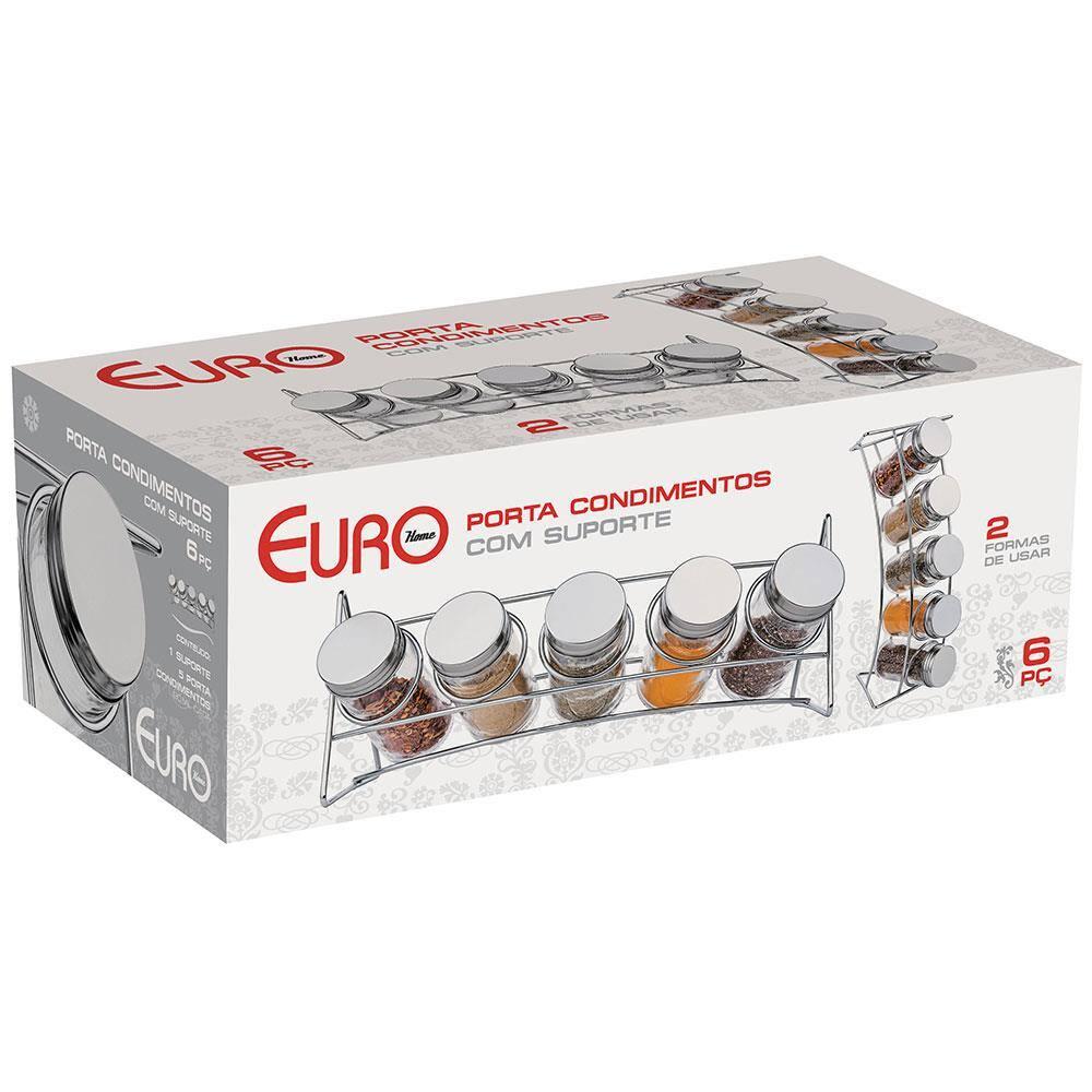 Porta Condimentos Euro com 6 Peças - Transparente - 7