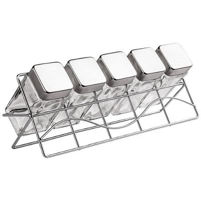 Porta Condimentos com Suporte Euro VDR0429 com 5 Peças - Transparente