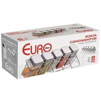 Porta Condimentos com Suporte Euro VDR0429 com 5 Peças - Transparente - 5