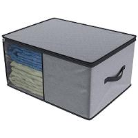 Organizador Euro Home para Cobertores e Edredons com Visor - Cinza