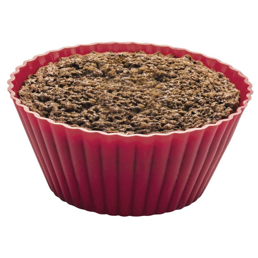 Conjunto de Formas para Cupcake 12 Peças Euro em Silicone Redondas - Vermelho - 3