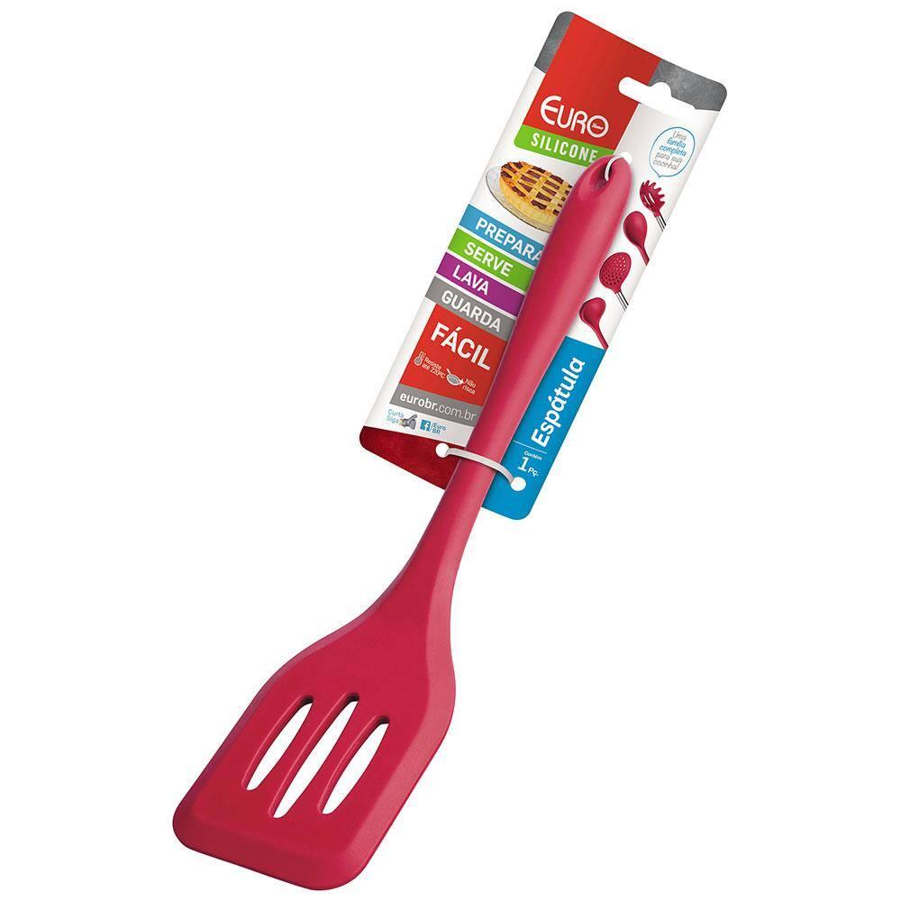 Espátula Vazada Euro em Silicone 29 cm - Vermelha - 2
