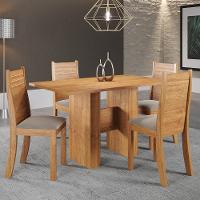 Mesa de Jantar Retangular Viero Carmen com 4 Cadeiras Estofadas e Revestidas em Veludo - 1