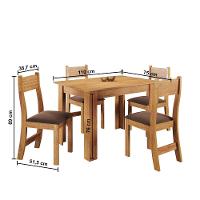 Mesa de Jantar Retangular Viero Tulipa com 4 Cadeiras Estofadas e Revestidas em Veludo - 5